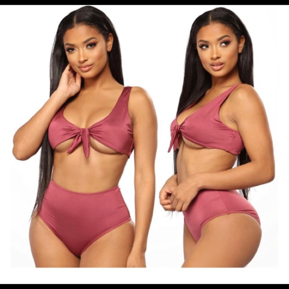 High waisted Fashion Nova bathing suit bottoms